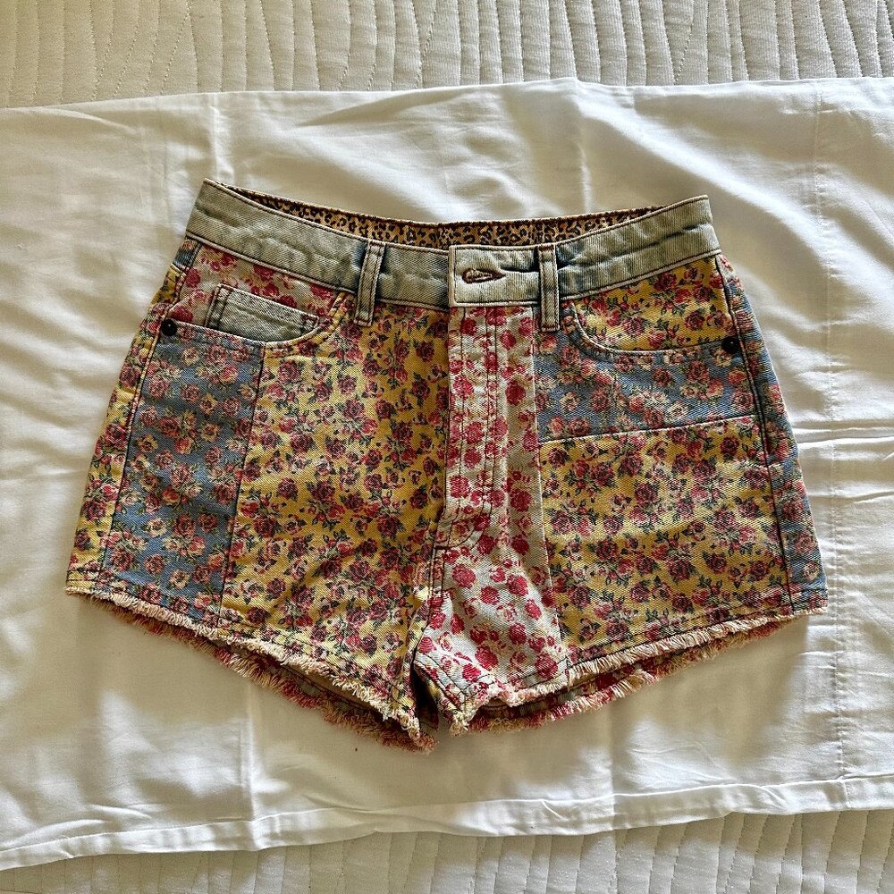 Farm Rio Denim Shorts Patterned